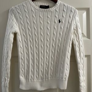 Polo Ralph Lauren white cable knit womens sweater